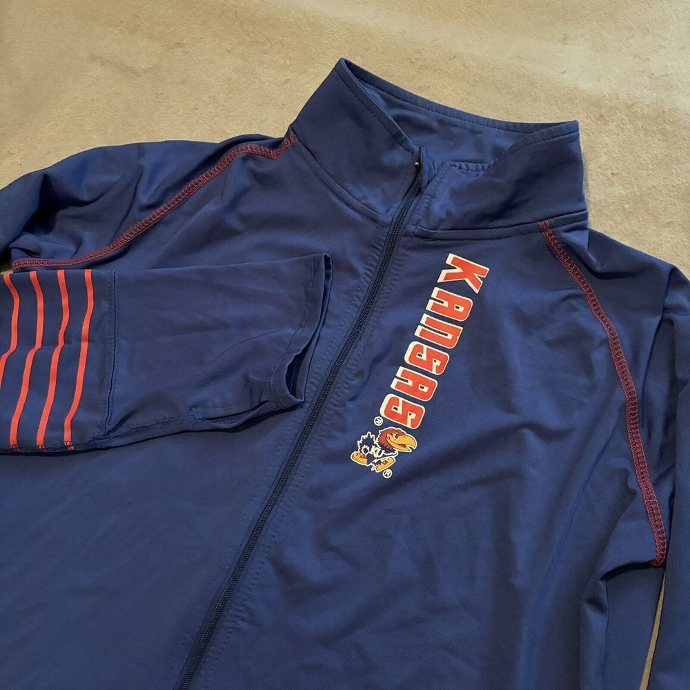 Kansas Jayhawks Jacket Pro‎ Edge Knights Apparel Full Zip Blue Womens Large